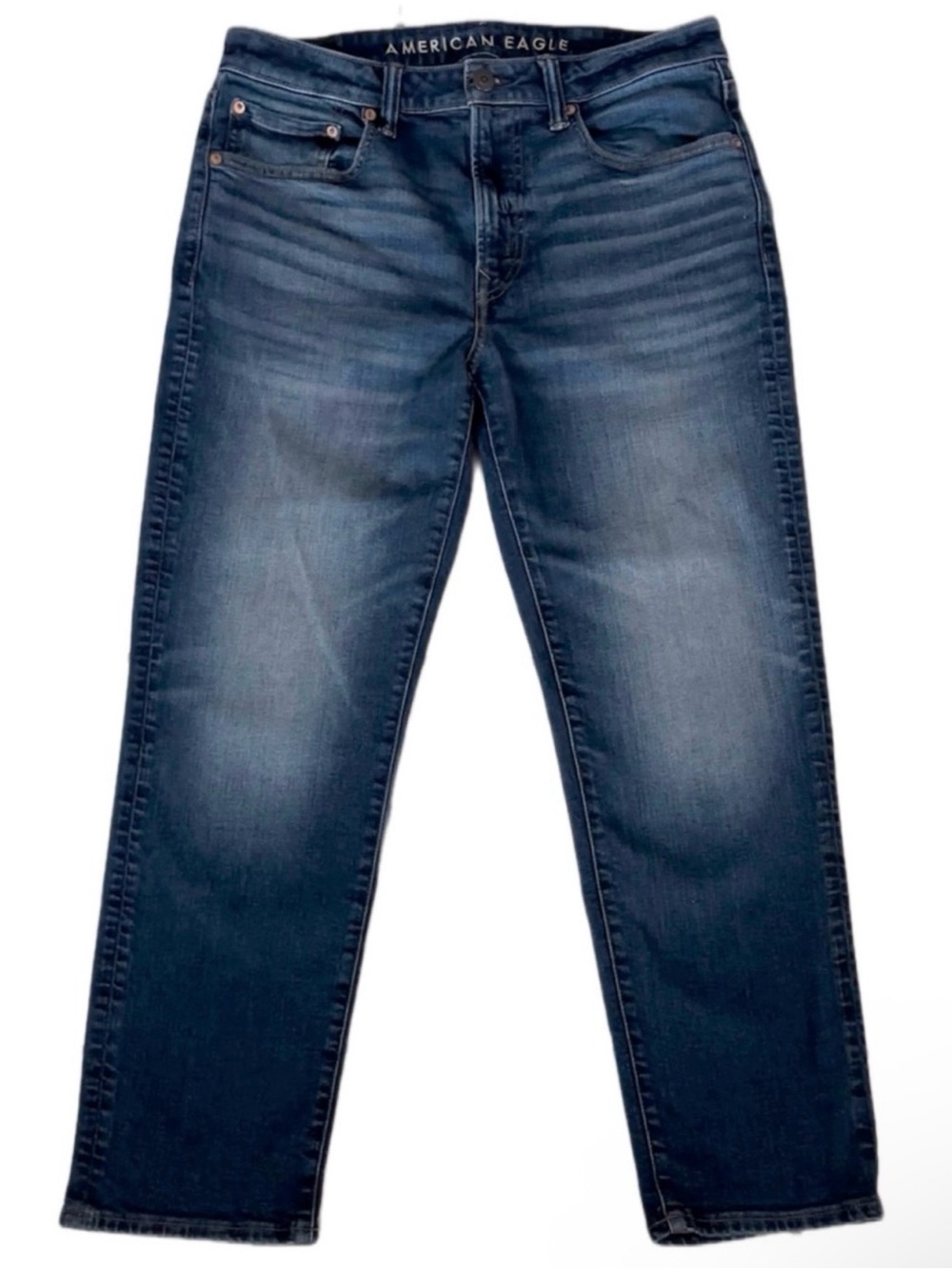 American Eagle Men's Airflex+ Dark Wash Blue Straight Leg Jeans Size W32 L30